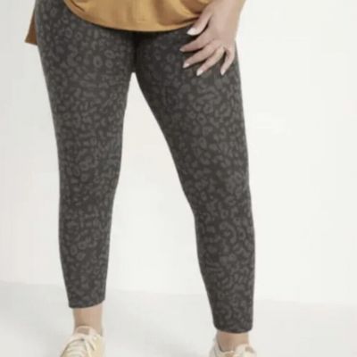 Old Navy Women’s Size 2X ~ High-Waisted Leopard-Print Ankle Leggings .. NWT