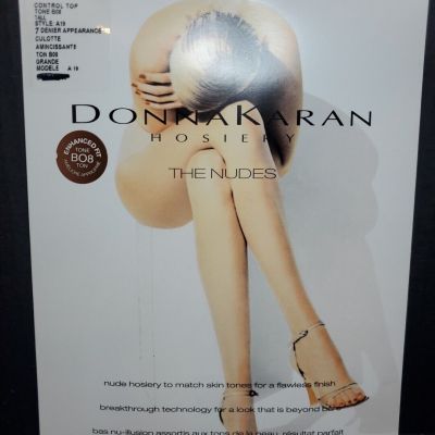 Donna Karan Tall Luxury Hosiery Nudes Dark Brown Control Top Pantyhose B08 A19