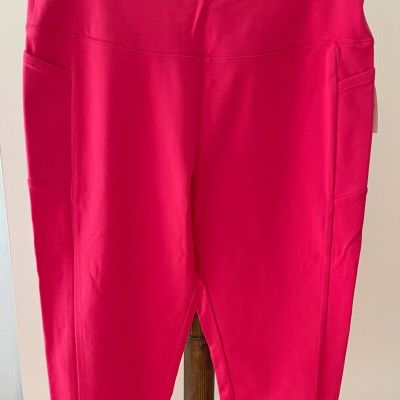 TALBOTS LEGGINGS EVERYDAY STRETCH PEDAL PUSHER  BRIGHT PINK SIZE L (12 14) NWT