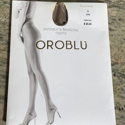 NEW  Oroblu Invisible & Bronzing Tights Pantyhose Suntime Sun Size S