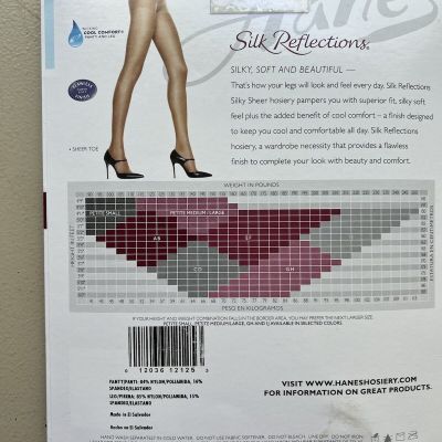 Silk Reflections Silky Sheer Control Top Sheer Toe Size  E/F Little Color 717