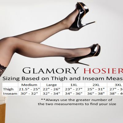 Glamory Allure 20 Style 50112 Hold ups (thigh hi's) Black Sizes up to 4XL