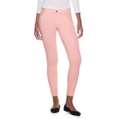 NEW Utopia Hue Womens Soft Jean Style Denim Leggings Pants Peach Sorbet S NWT
