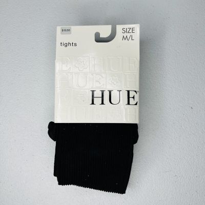Hue Womens Classic Rib Tights With Control Top Black Size M/L 1 Pair