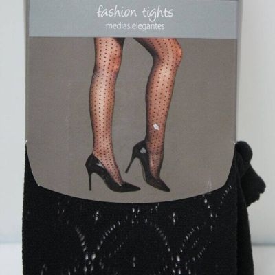 NEW Womens Secret Treasures Fashion Tights Size 4 Black Patterned Ladies