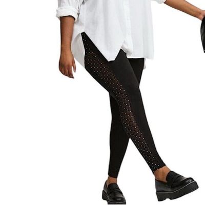TORRID Full Length Signature Mesh Side w/Rhinestones Leggings NWT  Size 3X