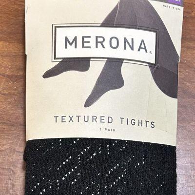 Merona Textured Tights 1X/2X Black New