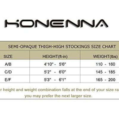 HONENNA Semi Sheer Stay Up Lingerie Thigh High Stockings Lace Top Size A-F 1-...