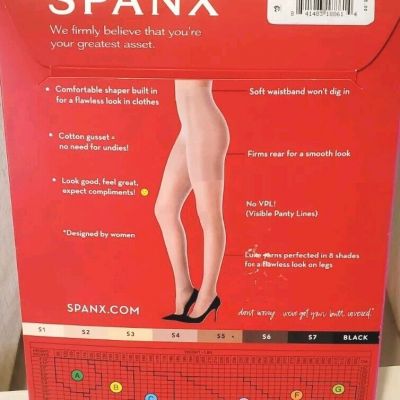 SPANX Firm Believer Shaping Sheers Pantyhose size A S2 Built-In-Shaper open pkg
