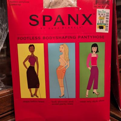 Spanx Footless Body Shaping Control Top Pantyhose  Nude  E Up To  6'  & 265 Lbs.