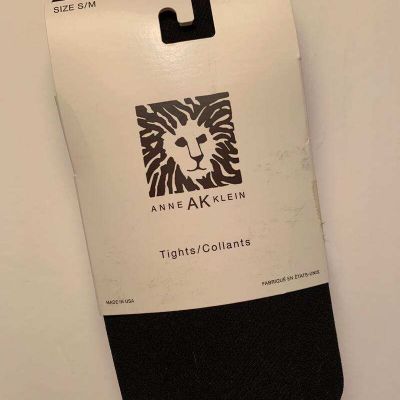 Anne Klein Black Opaque Tights Nylon Blend Sz S/M NWT