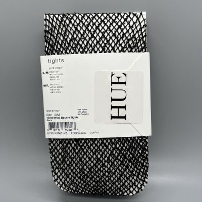 HUE Wool Boucle Tights Size S/M Black New 15010
