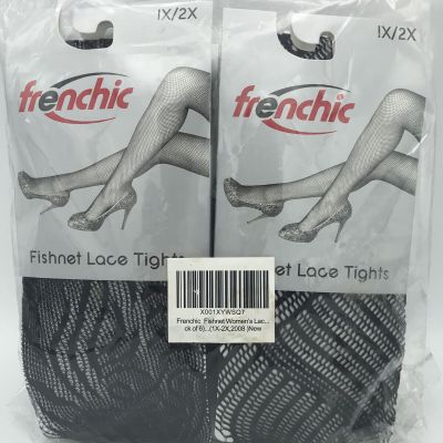 Frenchic Fishnet Black Lace Tights Size Queen 1X/2X Lot of 6 Different Patterns