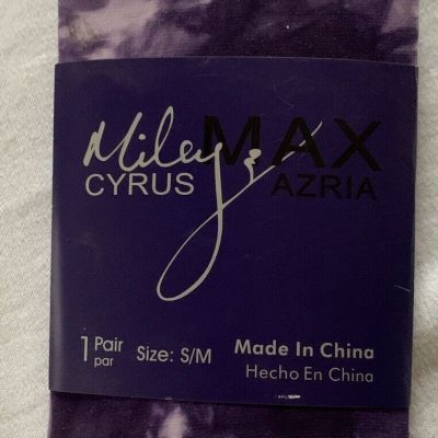 NEW Miley Cyrus Max Azria Tights Purple & White Tie Dye Size S/Med New with Tags