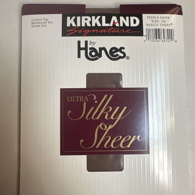 2 Kirkland Hanes Ultra Silky Sheer Control Top E65 Size AB Hosiery