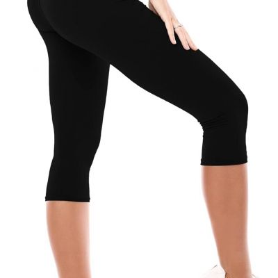 High Waisted Capri Leggings for Women,Buttery Soft Workout Gym Pattern Yoga Pant