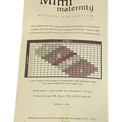 New Mimi Maternity Sheer Pantyhose sz Large Ivory or Off Black