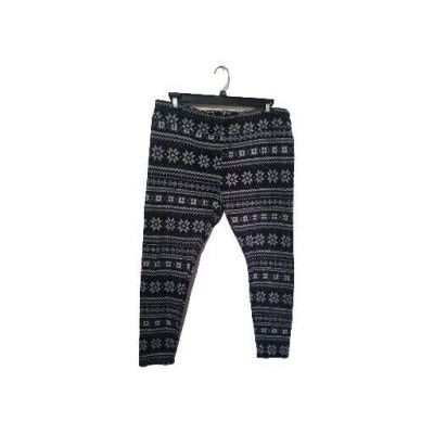 Time & Tru Womens 3X Leggings Plus Size Black Gray White Snowflake Design Sz 22