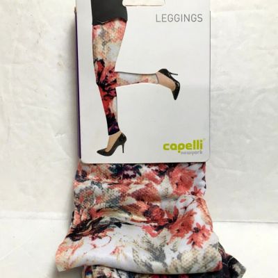 CAPELLI NEW YORK LEGGINGS FLORAL SIZE LARGE  NEW IN PACKAGE