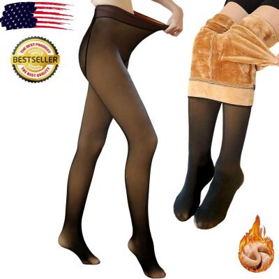 Thick Winter Double Lined Stretch Women Thermal Fleece Tights Pantyhose 2023 USA