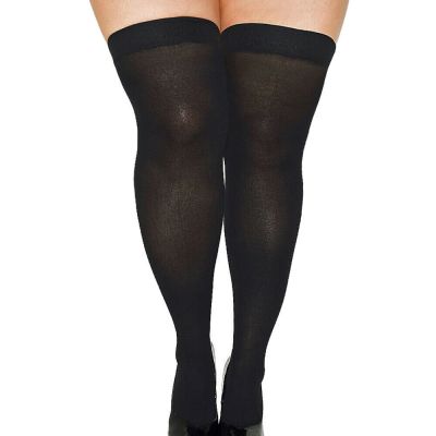 Plus Size Over Opaque Thigh Highs With Elastic Top (20672q)