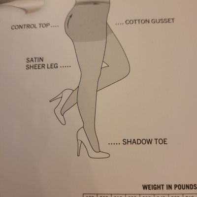 New 2X Pair MeMoi Silky Sheer Plus Size Curvy Control Top Pantyhose Beige  1X 2X
