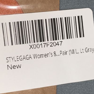 Stylegaga Footless Fashion Tights Gray 2 Pack Size M/L
