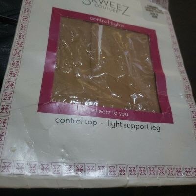 Skweez Couture By Jill Zarin Toeless Control Top Sheer Tights Size B Nude