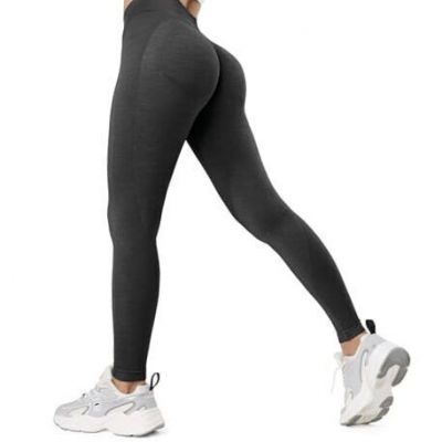 Women's Scrunch Butt Lifting Leggings Seamless Tie Dye Workout Large Black