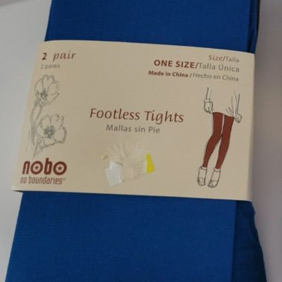 Womens NoBo No Boundries Brand 2 Pair Tights Turquois/Pewter One Size