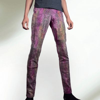 Snake Pants Animal Sustainable Fashion Leggings Colorful Upcycle Trousers