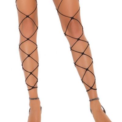NWT sexy ELEGANT MOMENTS fence FISH net LACE top THIGH highs FOOTLESS stockings