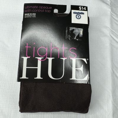 HUE Espresso Brown Ultimate Opaque Control Top Tights Womens Size 1 U3271 New