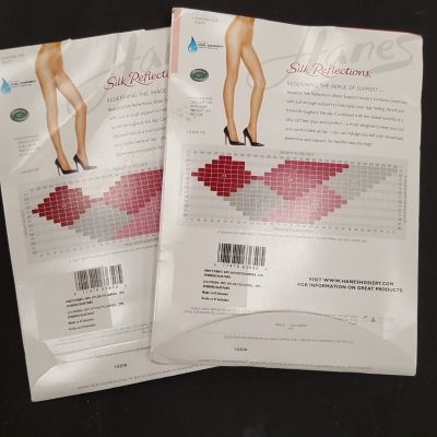 | 2 Pack | Hanes Women's Silk Reflections Sheerest Support B750 pantyhose,
