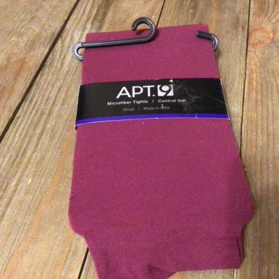 Apt.9~Control Top~Burgundy~Microfiber Tights~Size Small~New
