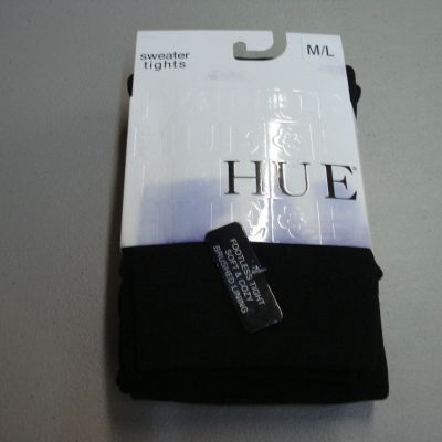 NWT Women's Hue Soft & Cozy Brushed Lining Footless Tights Size M/L Black #577E