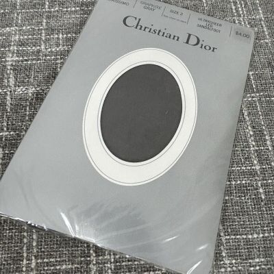 Christian Dior Diorissimo Pantyhose Nylons Hosiery Size 2 Gray Up to 5'7