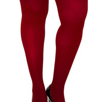 COLLANT COUTURE PLUS SIZE CRIMSON RED OPAQUE TIGHTS 1X-4X COMPARABLE TO TORRID