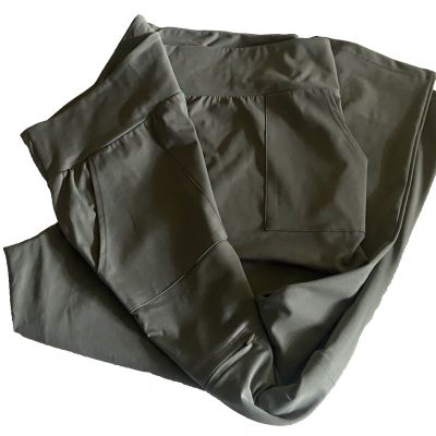 Zuda Legging Wms Plus Pant 4X 30/32 Olive Green Pull On Spandex Workout Yoga QVC