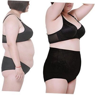 Women's High Waist Tummy Control Silm Panty Plus Size 3X-Large Plus Black