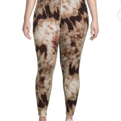 Terra And Sky Women’s Plus Sunset Dye Stone Leggings Size 2X NWT