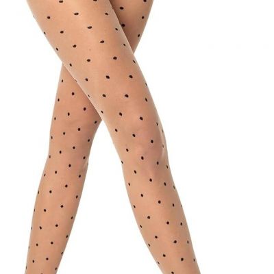 MANZI 20D Polka Dot Tights for Women Patterned Stockings for Women Sheer Ultra T