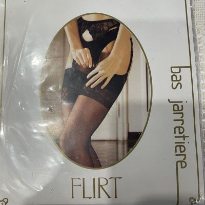 ORTALION BEMBERG FLIRT GARTER STOCKINGS STRETCHED TOP SIZE - SMALL BEIGE VINTAGE