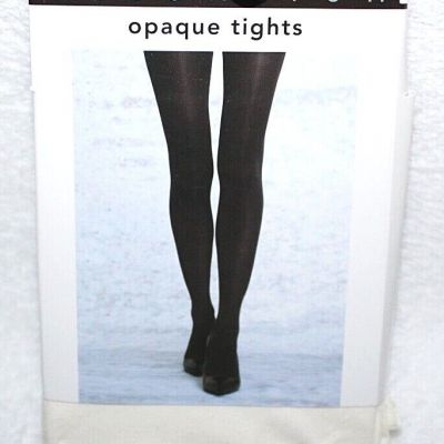 Attention Solid White/Ivory Control Top Opaque Tights 1 Pair - Regular/Plus Size