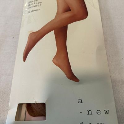 A New Day Women's Tights 20D Sheer High Waisted Caramel Size M/L