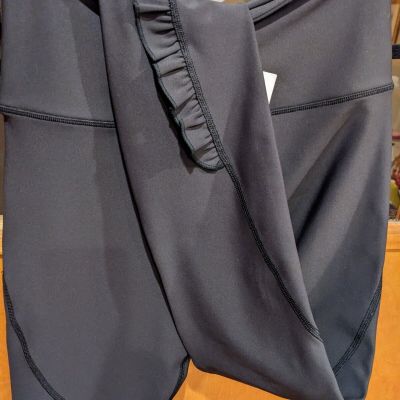 Thrive Society Ruffled Performance Leggings, Black Size S and Small