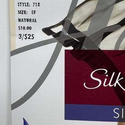 Hanes Silk Reflections Silky Sheer NATURAL Color Control Top Pantyhose SIZE EF