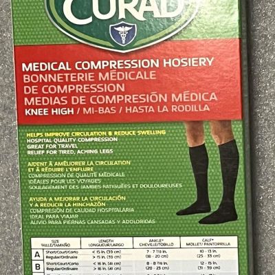 Curad Medical Compression Hosiery 30-40 mmHg Knee High Black C 17”