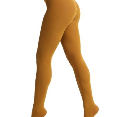 Women's 80 Den Soft Opaque Tights, Women's Tights (Large-X-Large, Goldenrod)