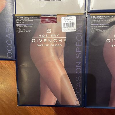 Los Of 5 vtg nwt Givenchy sz A/B pantyhose tights y2k Colored Red Pink Green